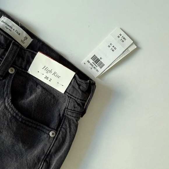 Abercrombie High-Rise 26/2 Black Denim Midi Skirt - Picture 3 of 3